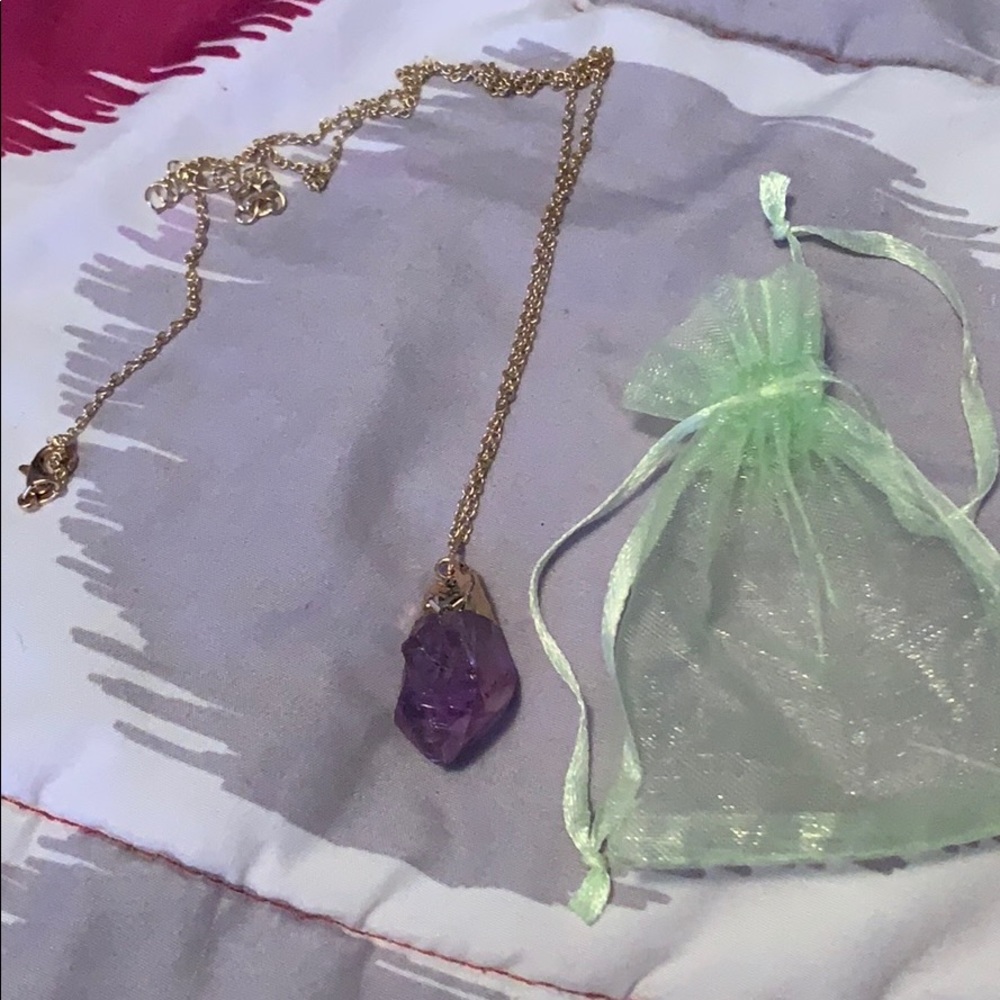 Purple crystal necklace